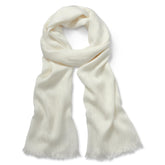 DKNY Women's Oversized Eyelash Fringe Scarf, Ivory, One Size